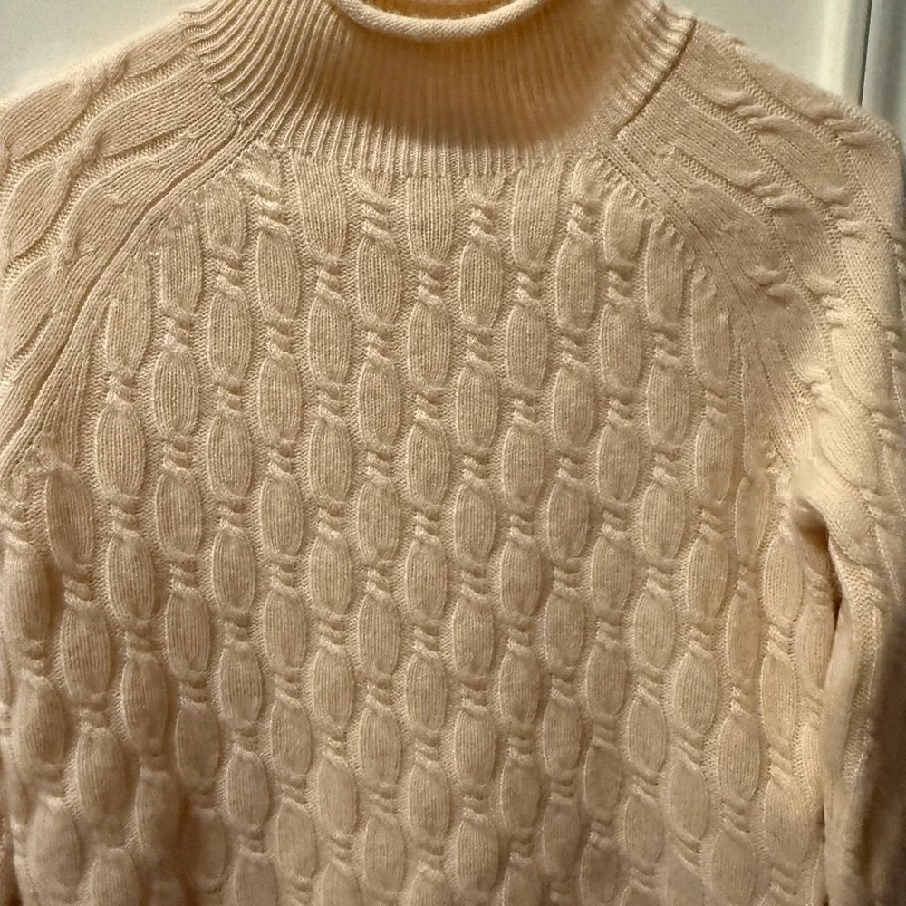 J. Crew Cashmere Rollneck Cable Knit Sweater